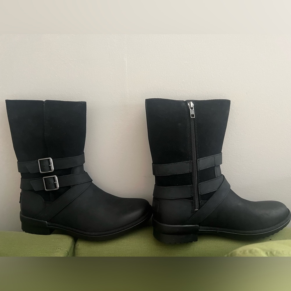 UGG Lorna water proof boots in black leather